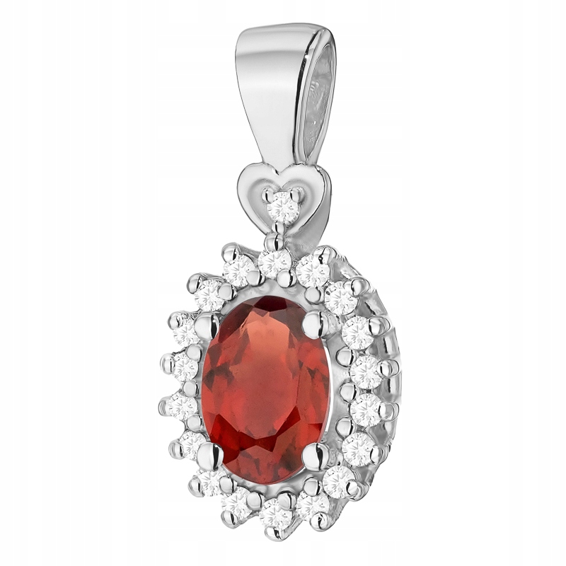 Zlatý Přívěsek Přívěsek pr. 585 s granátem 0,50 ct a brilianty 14k