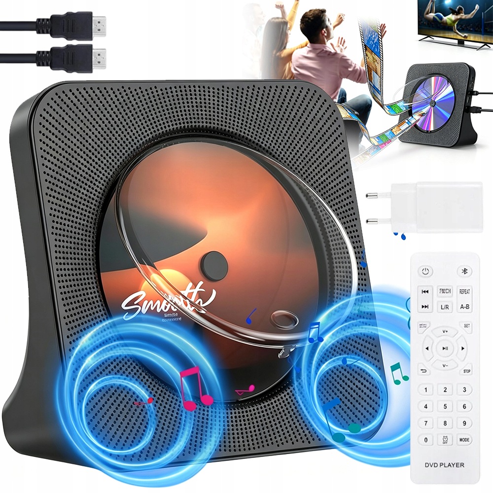 Přenosný CD MP3 Bluetooth Usb Přehrávač S Dálkovým Ovládáním Aux 3,5 MM Dárek