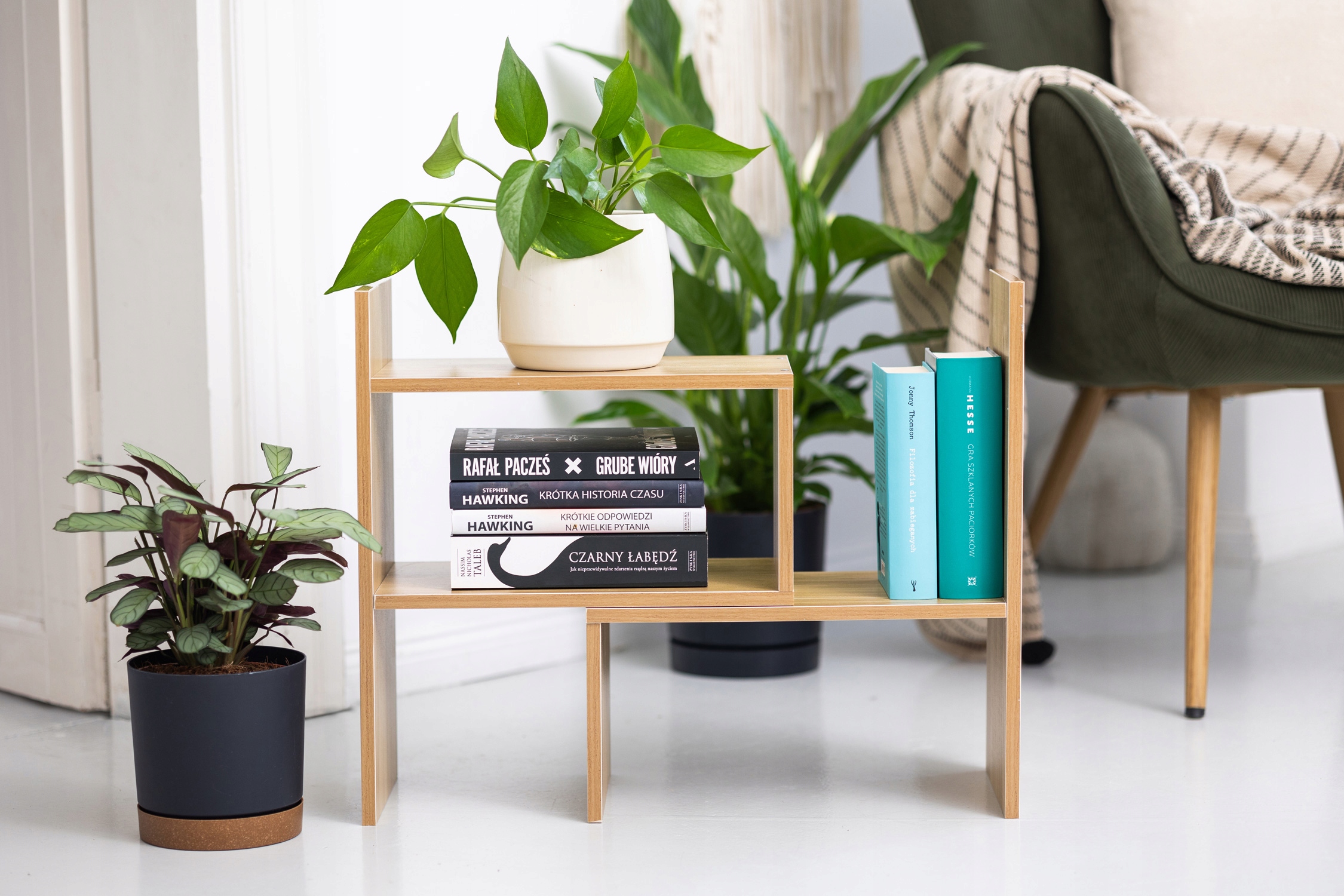 Nowoczesny stojak regał na książki modułowy narożny półka z MDF Home 70cm Kod producenta 5905101594999