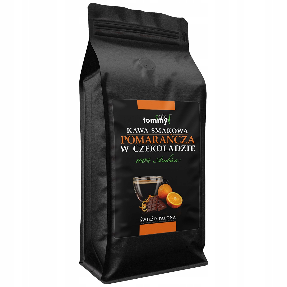Levně Káva zrnková ochucená 1 kg 100% Arabica Čokoláda Pomeranč Čerstvě pražená