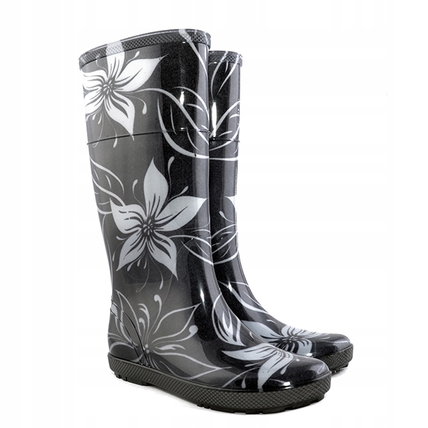Dámské vysoké holínky Demar Hawai Lady Exclusive 0077 Ec bílý květ, vel.40