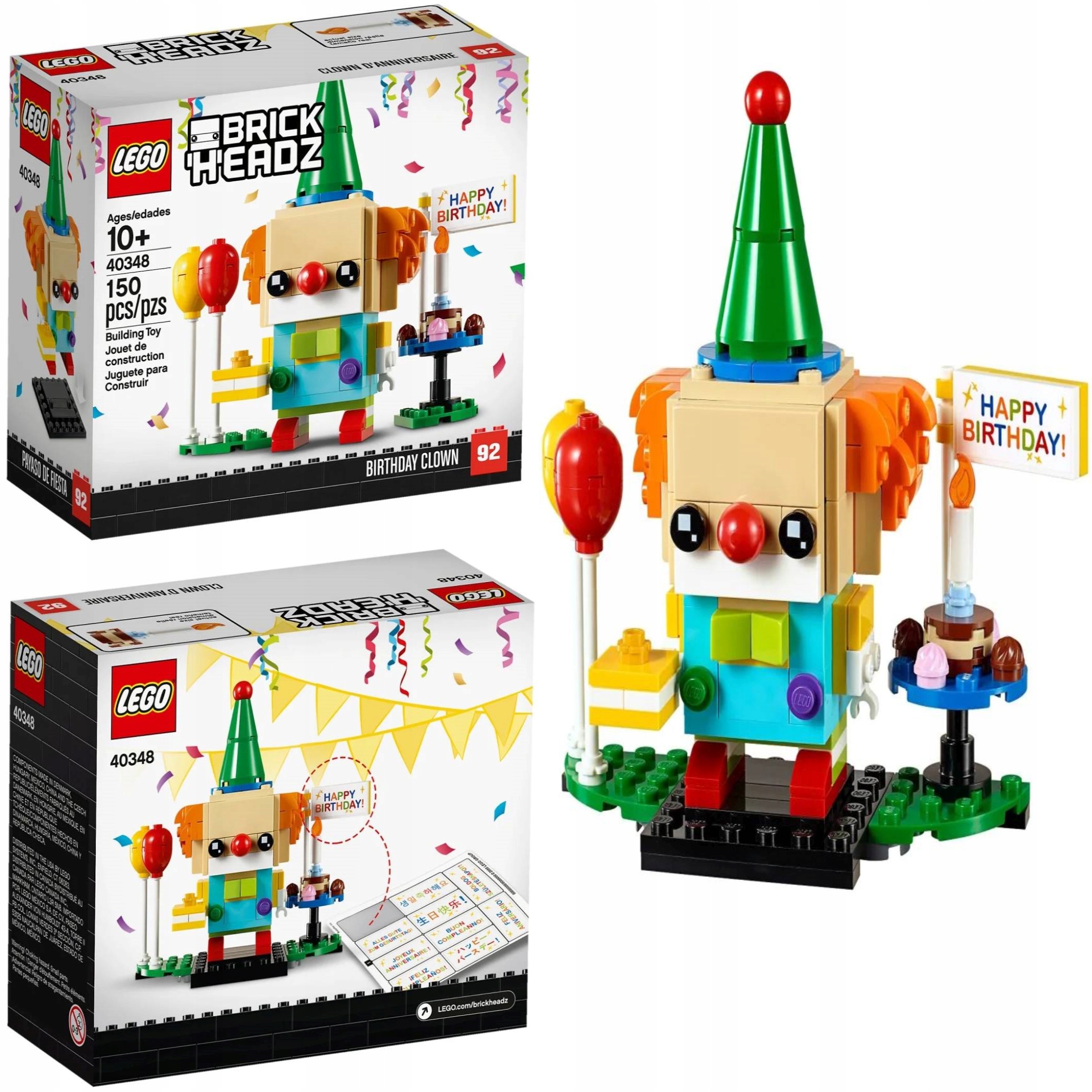 Zestaw Lego Brickheadz – 40348 – Kolorowy Klan Urodzinowy Z Balonami