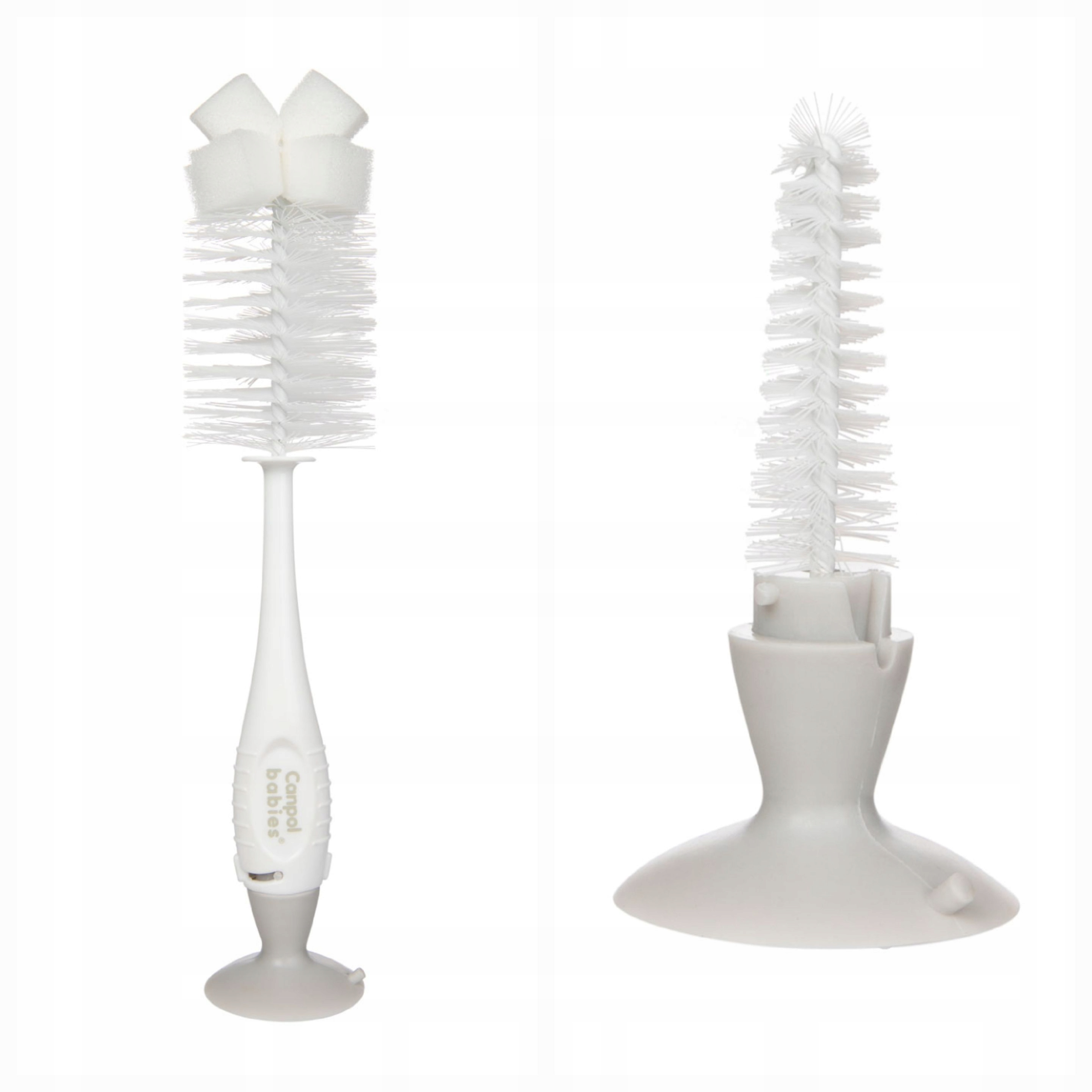 Canpol SZCZOTKA do Mycia Butelek i Smoczków z Gąbką i Przyssawką