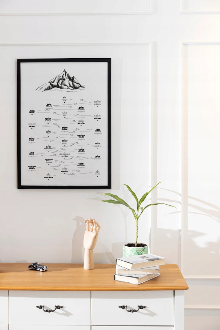 PLAKAT A3 SZCZYTY GÓR POLSKI GÓRY GÓROMANIAKA FAN Wysokość produktu 42 cm