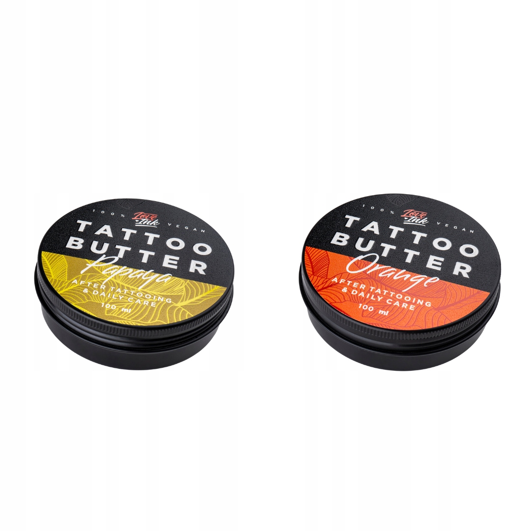 Zestaw do pielęgnacji tatuażu 2x100ml Papaya Orange Loveink Tattoo Butter