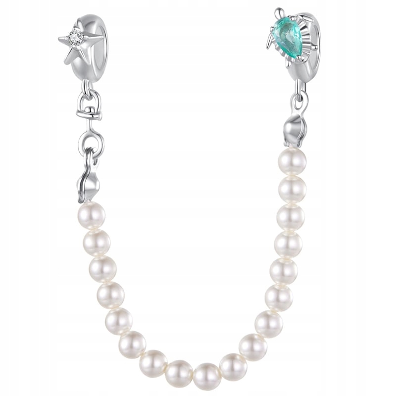 Přívěsky s bezpečnostním Řetízek a perlovými přívěsky Stříbro 925 Trusky