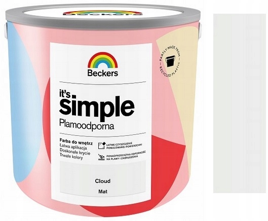 Beckers It`s Simple Plamoodporna Farba Do Ścian I Sufitów Cloud 2.5L