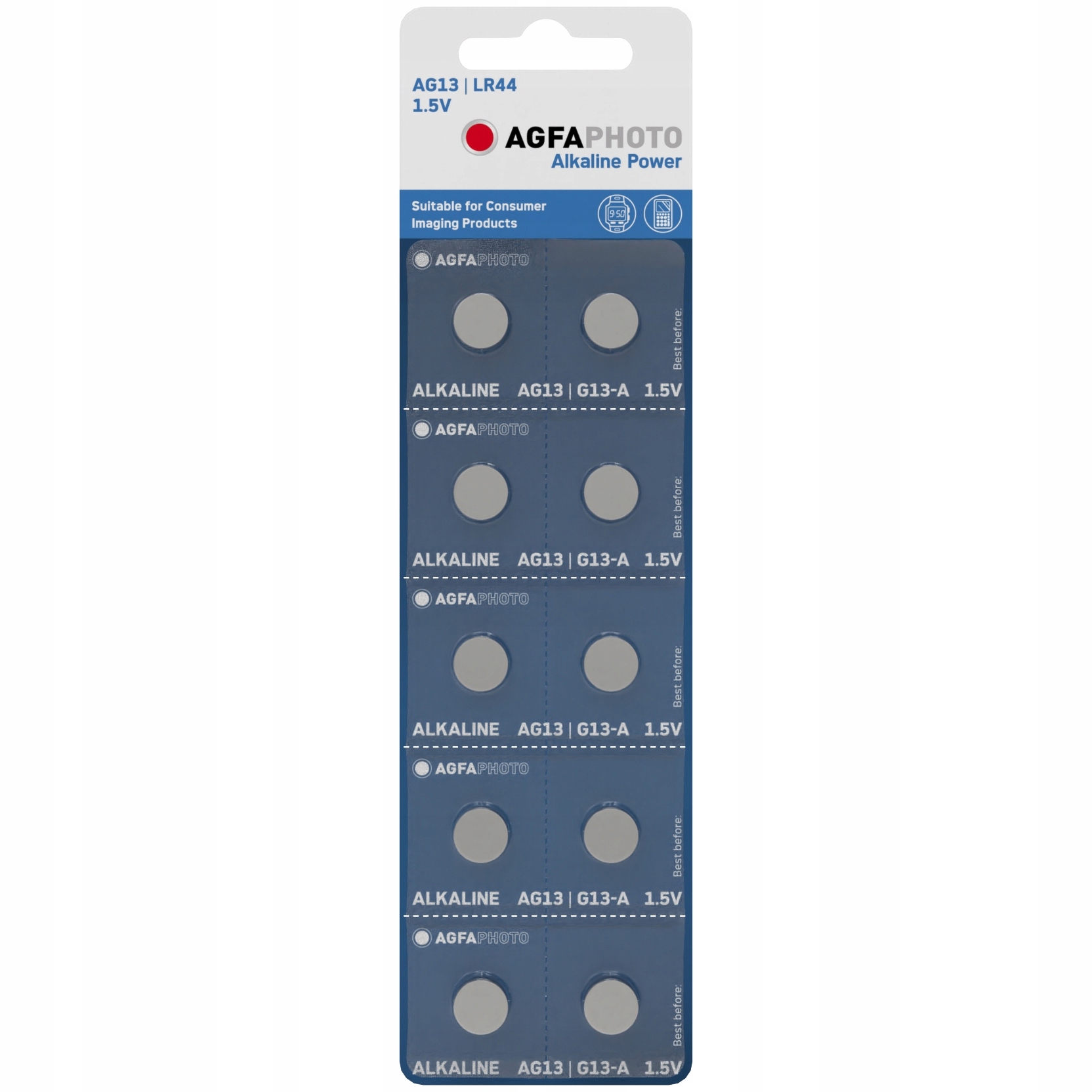 

10x Bateria Guzikowa Agfaphoto AG13 LR44 1.5V Alk