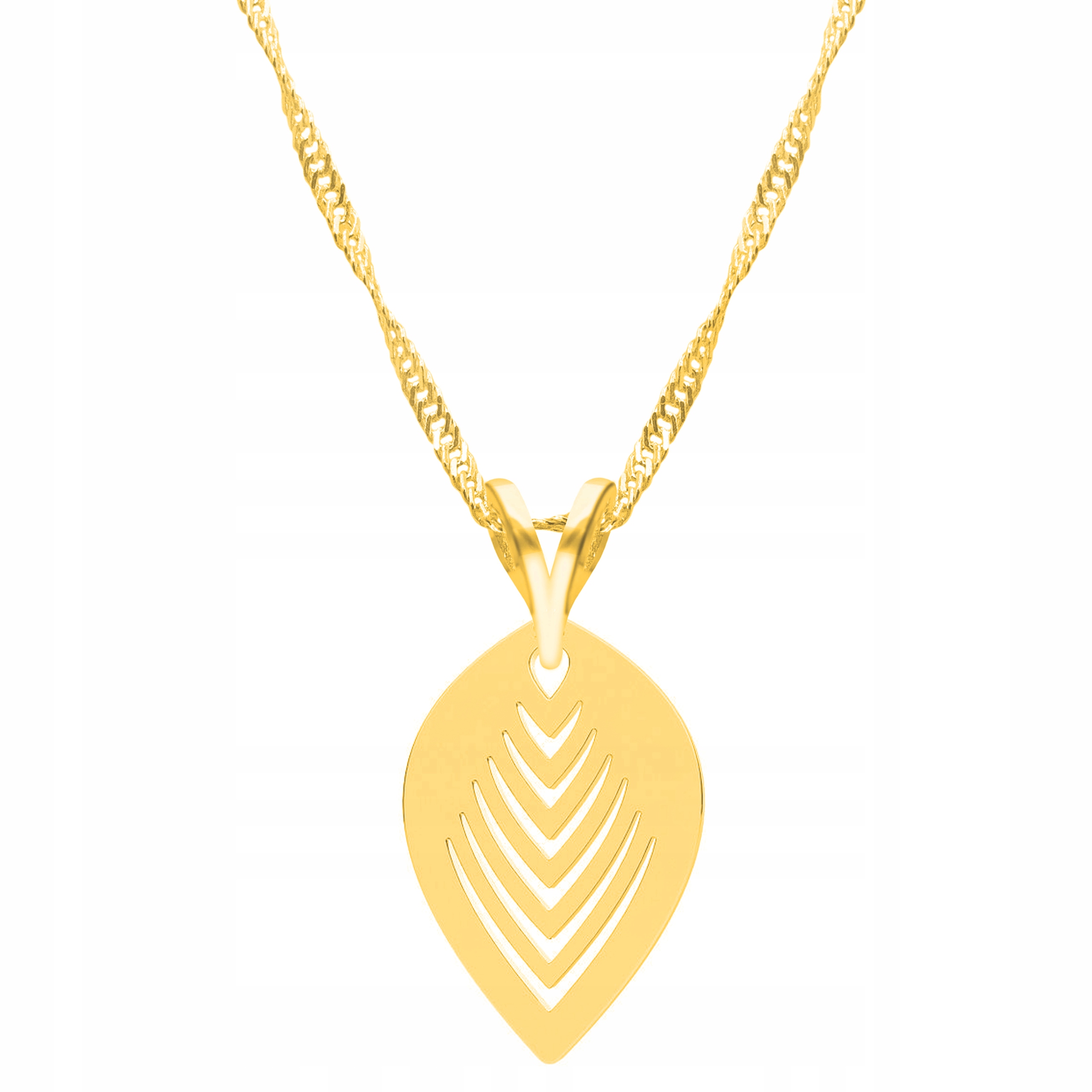 Řetízek zlatý náhrdelník 925 Lístek List