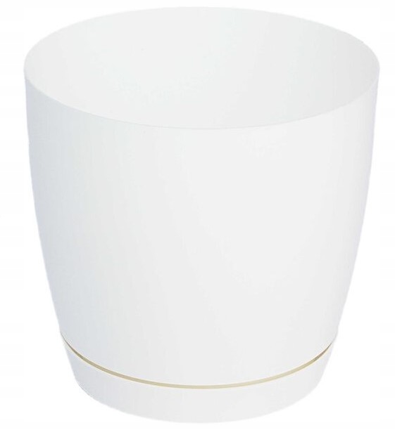 Doniczka z podstawką Toscana 13 okrągła biały