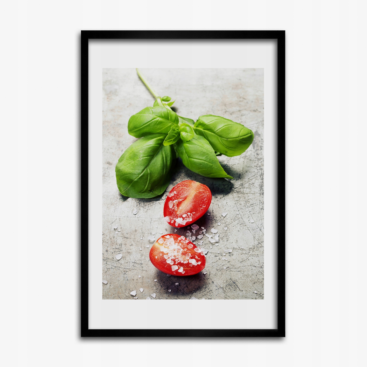 Fotoobraz s grafikou Rajčata a bazalka 40x60 cm