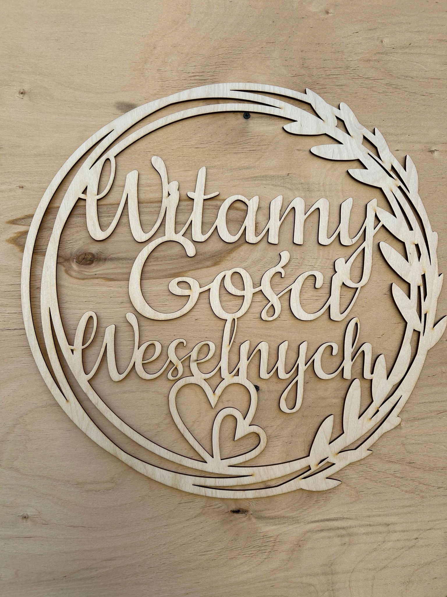 Obręcz koło wesele Witamy Gości Weselnych 50cm Marka Kreatywne Myślenie