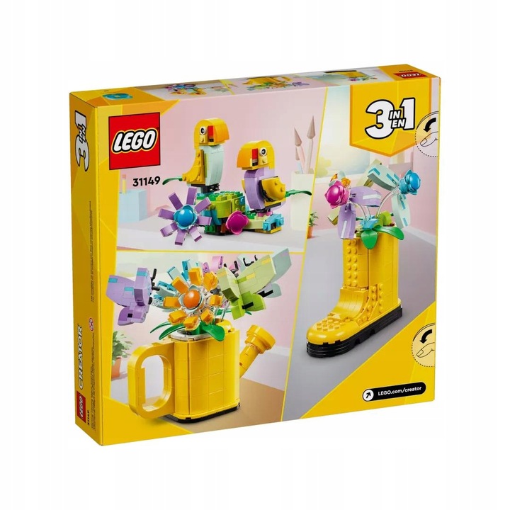 LEGO CREATOR 31149 ZESTAW 3W1 KWIATY W KONEWCE KWIATKI W BUCIE PTAKI KLOCKI Bohater brak