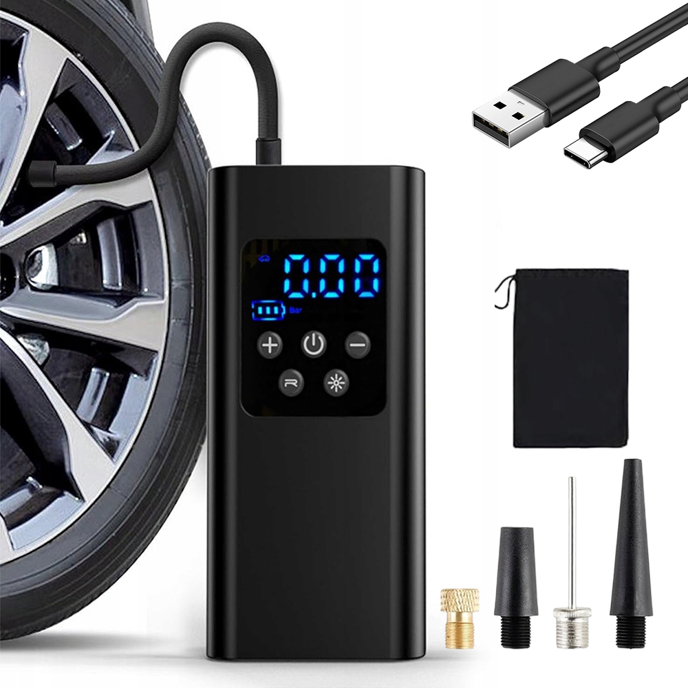 Elektrická Pumpa S Baterií 3000 Mah Pro Motocykly A Jízdní Kola 150 Psi