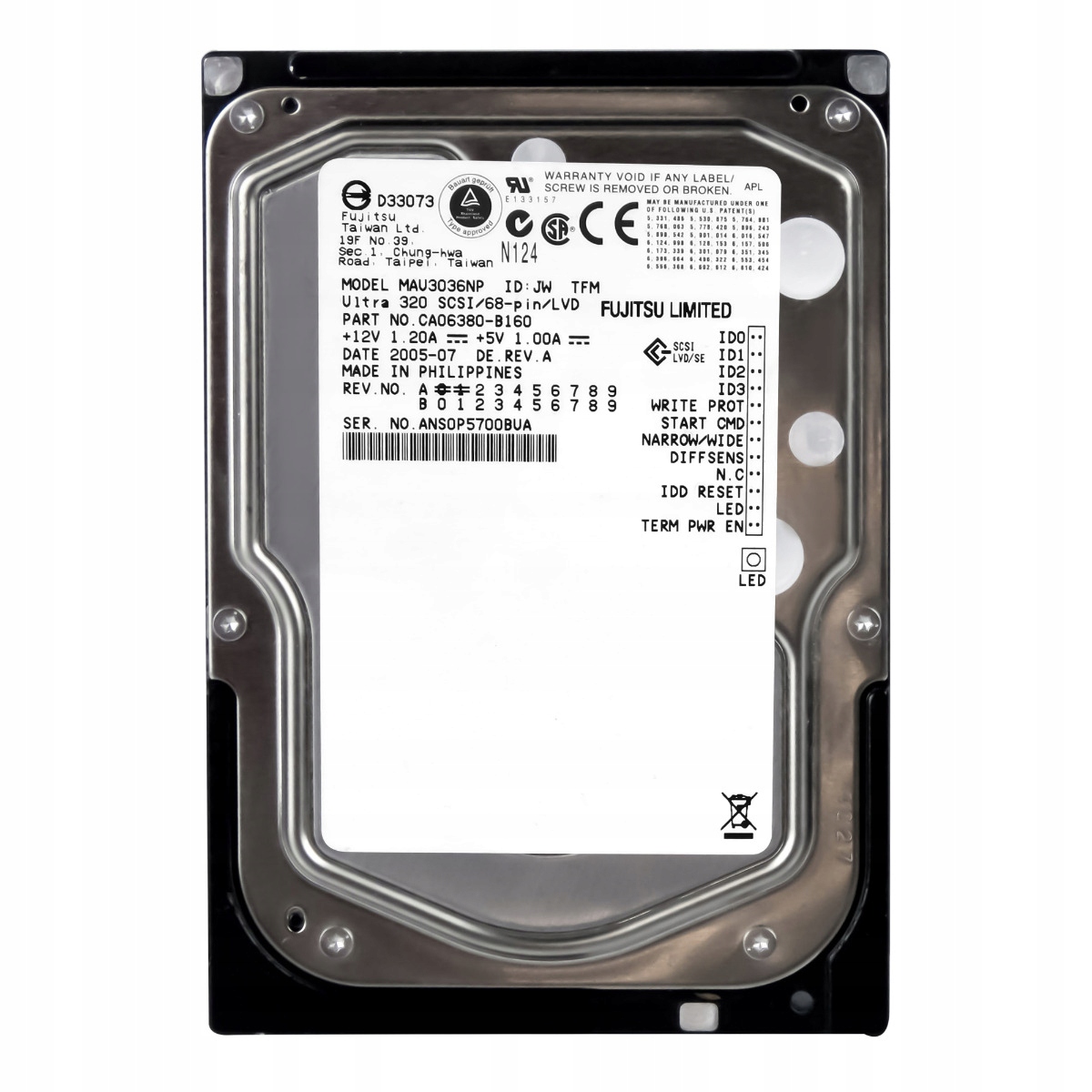 Fujitsu 36GB 15K 8MB Scsi U320 3.5'' MAU3036NP