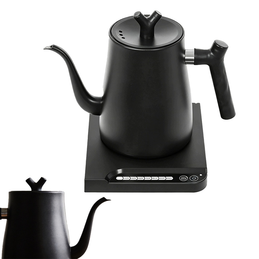 Elektrická varná konvice s dlouhým výtokem kovová 1000W 1L Černá Barista Konvice