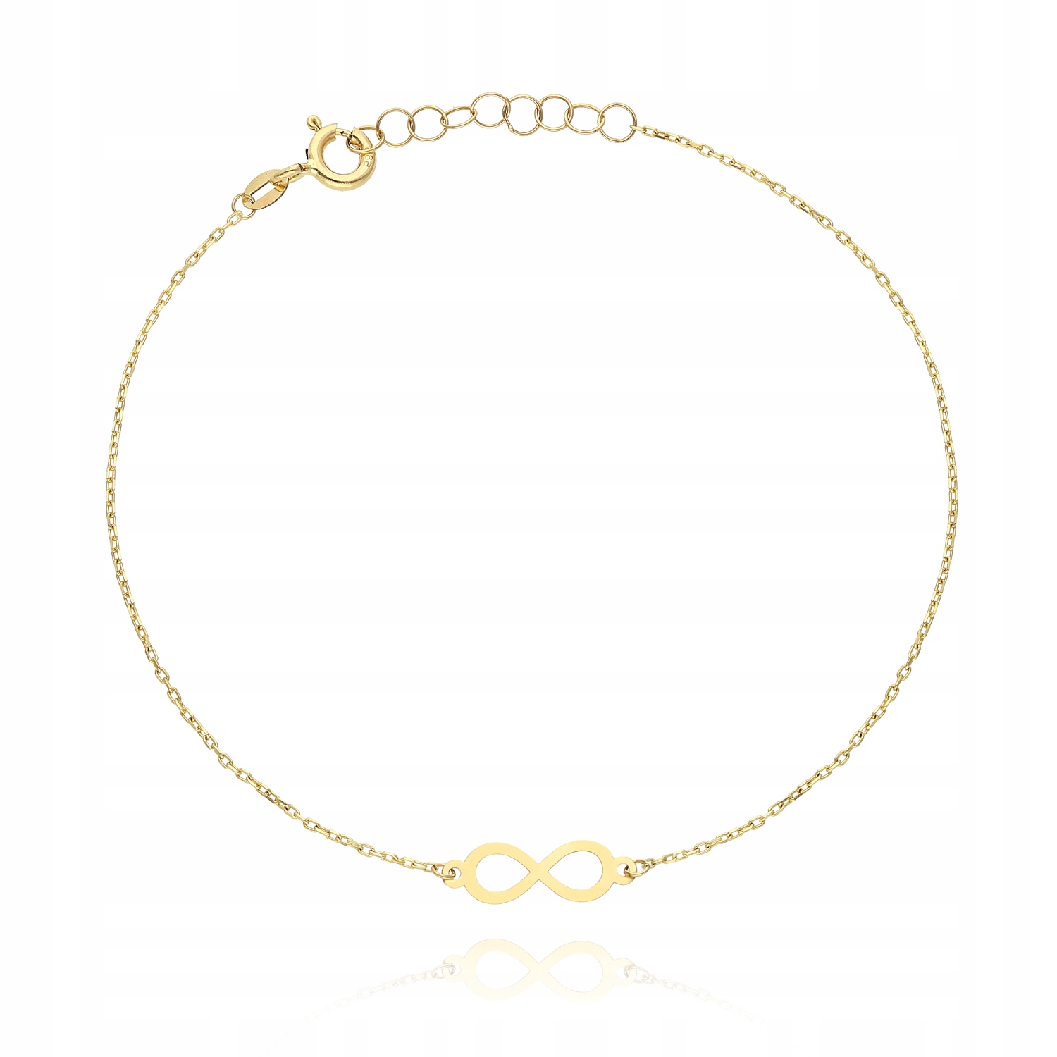 

Złota bransoletka nieskończoność Pr. 585 Grawer