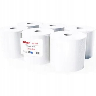 Levně Ručník v roli Cliver 130 m 1w recyklovaný bílý (6)