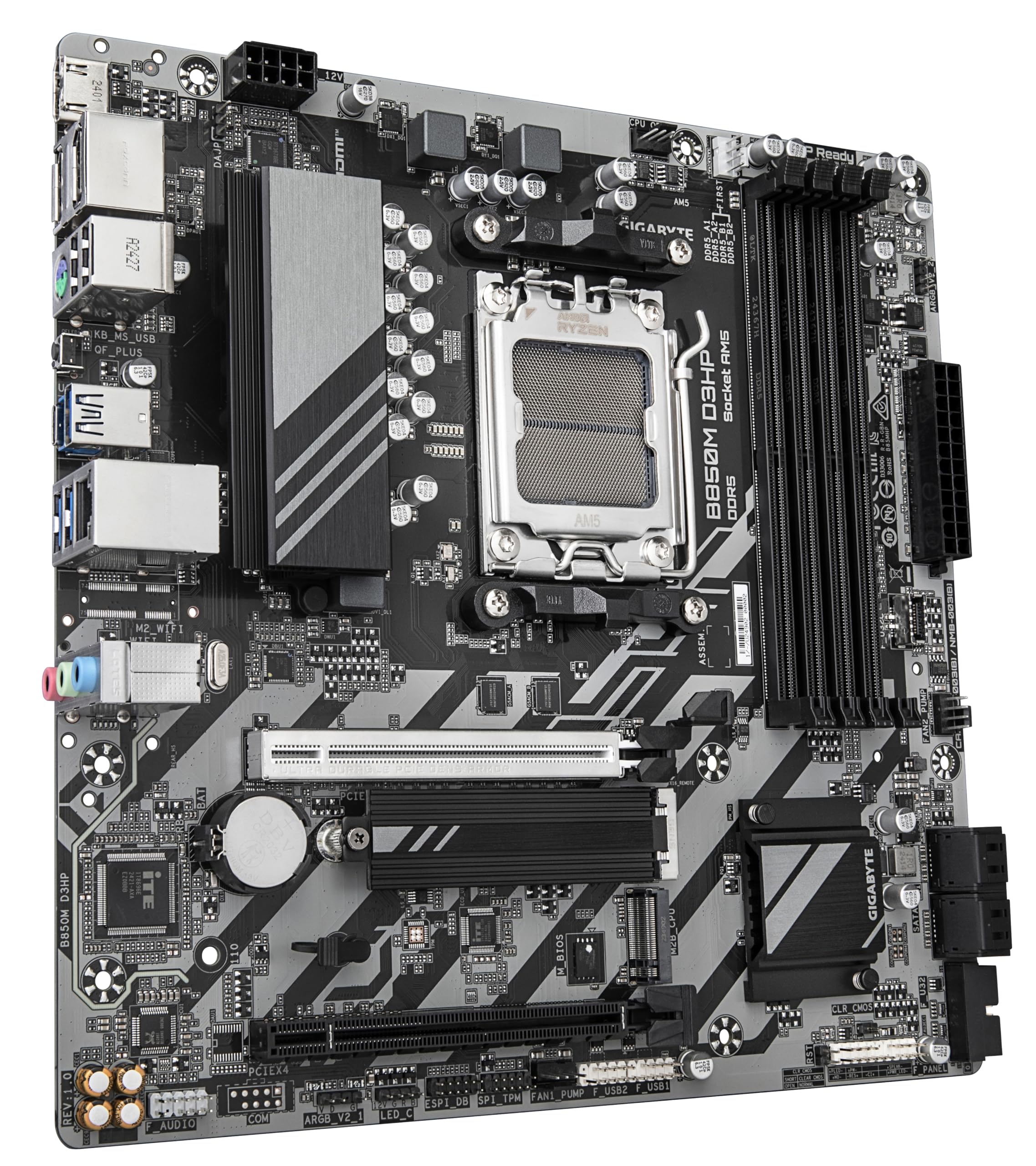 GIGABYTE B850M D3HP Płyta Główna AMD Ryzen DDR5 8200MHz PCIe 5.0 USB 3.2 — miniatura 3