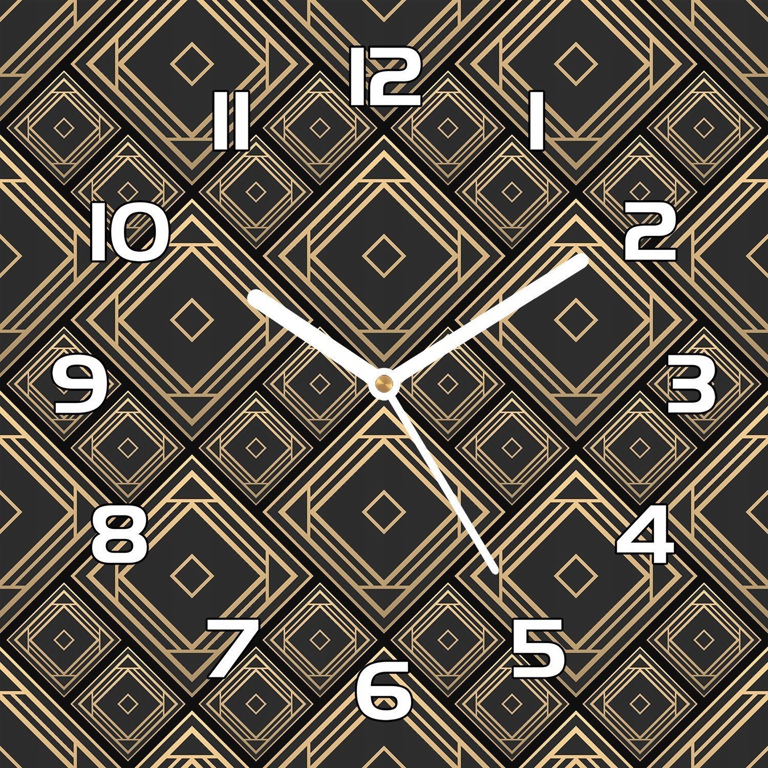 

Cichy zegar na szkle Geometryczna iluzja 30x30 cm