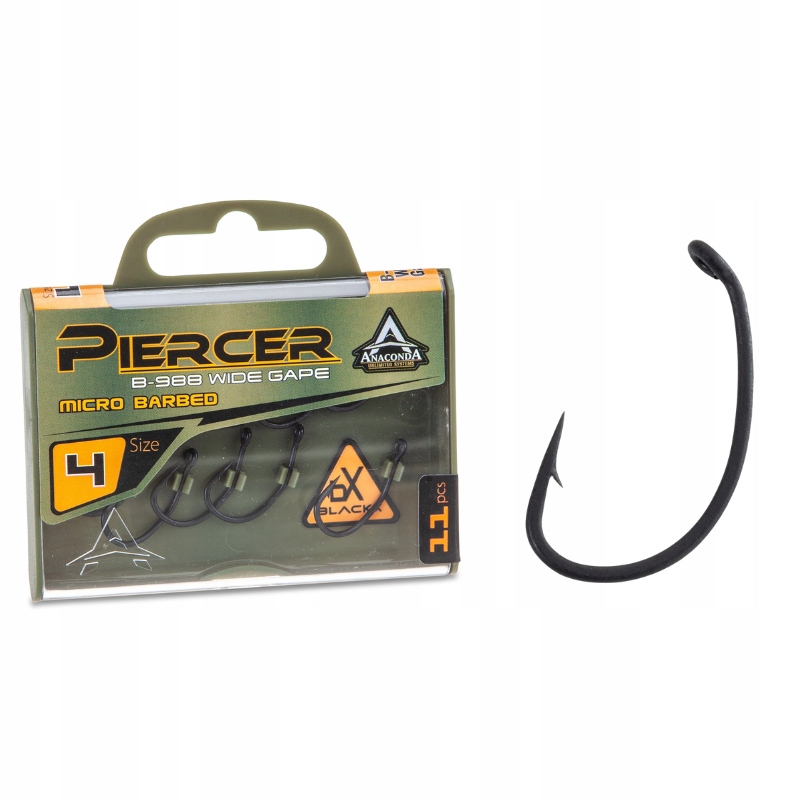 Anaconda Haczyki karpiowe Piercer Curve Shank GT-8 Barbed rozm. 2