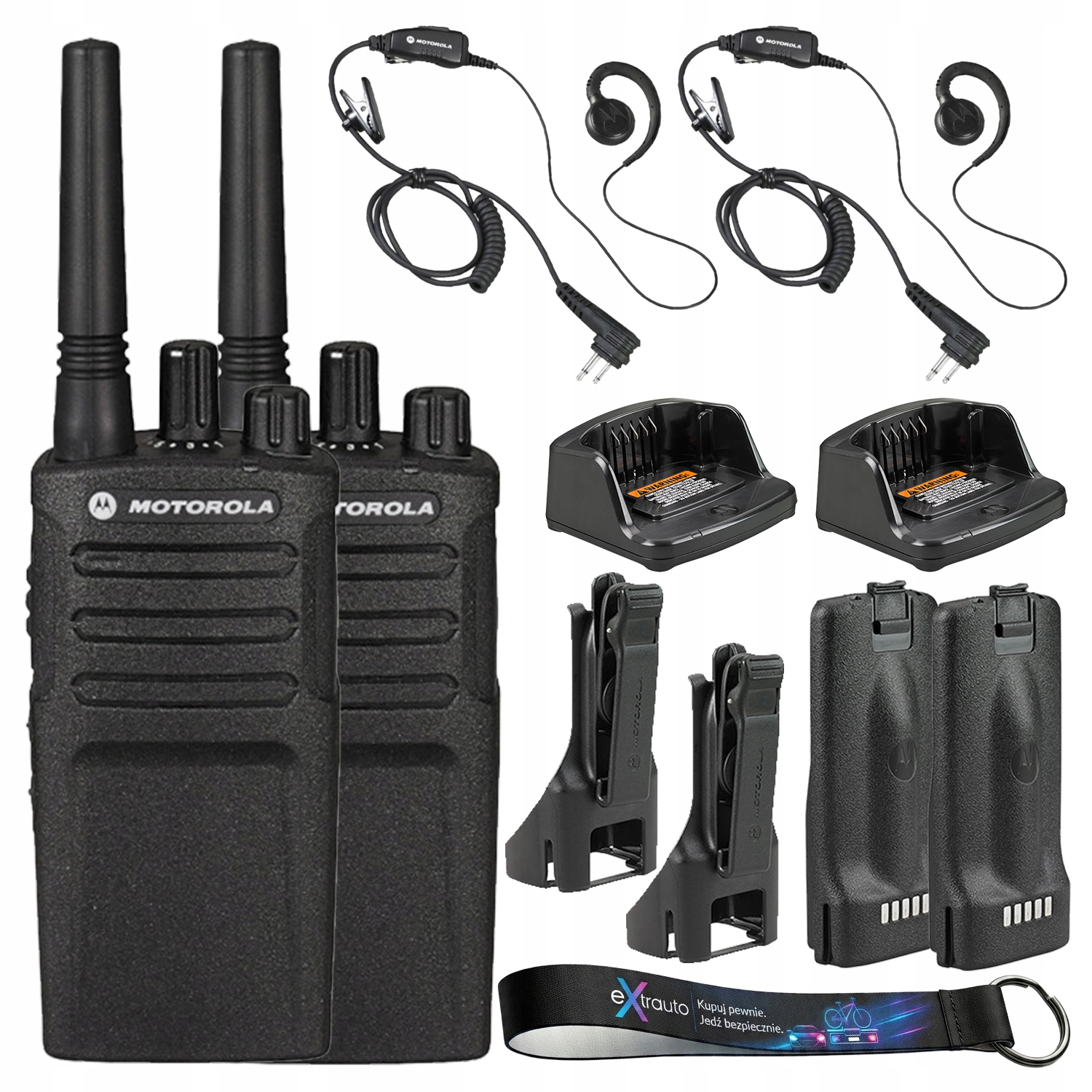 2x Radiotelefon Motorola XT420 2x zestaw słuchawkowy smycz eXtrauto