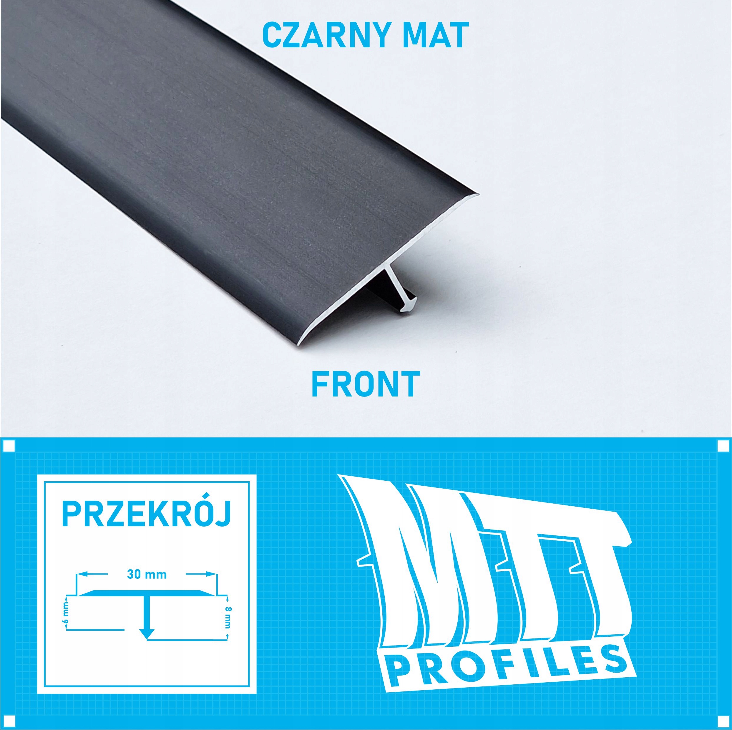 Listwa łącząca progowa TEOWNIK 30mm CZARNY MAT 1m Marka inna