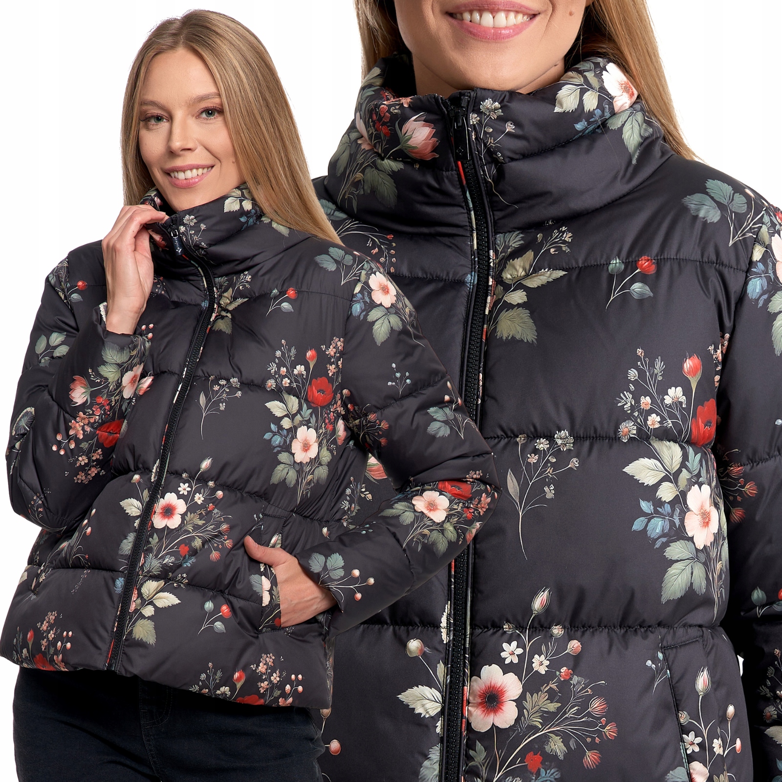 Dámská prošívaná krátká bunda s vysokým stojáčkem Střih Zimní Moraj M