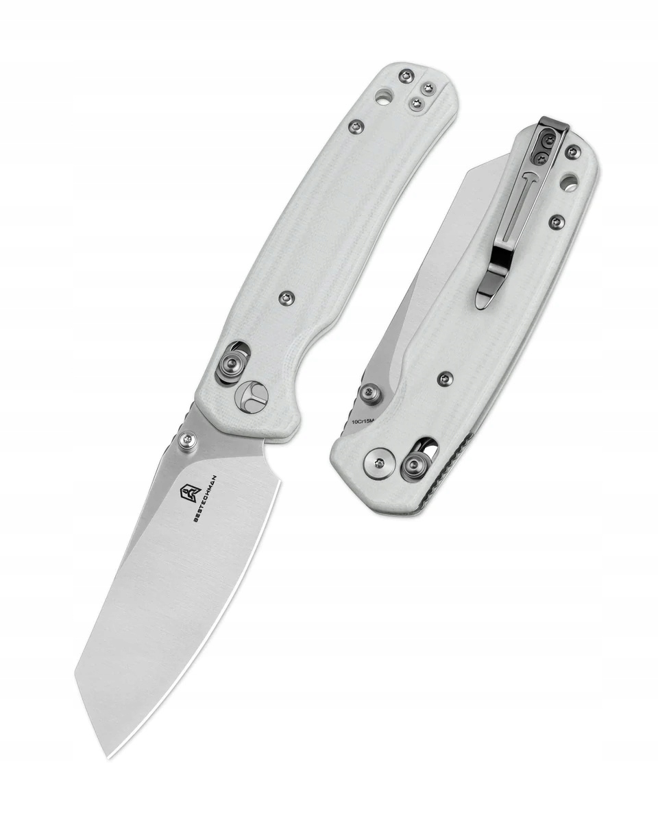 Nóż składany Bestechman Cicada's Wing White G10, Satin (BMK06L)