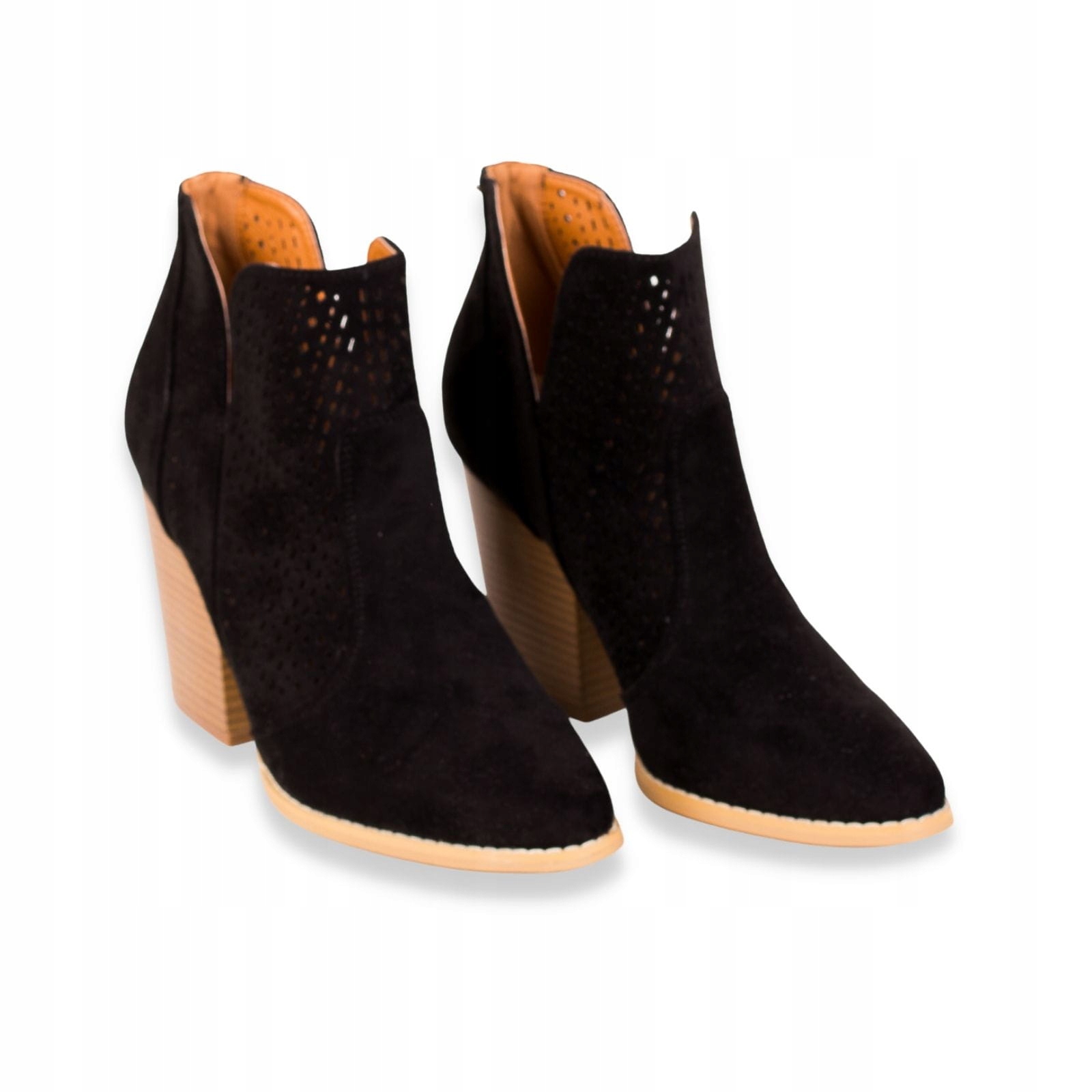 

Botki damskie kowbojki zamszowe Czarne - 39