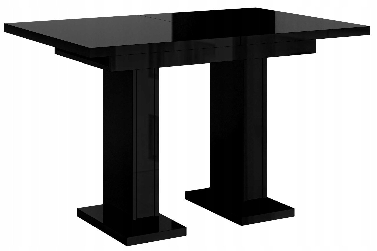 Stół rozkłądanu 120-160 cm czarny połysk do jadalni kuchni + GRATIS