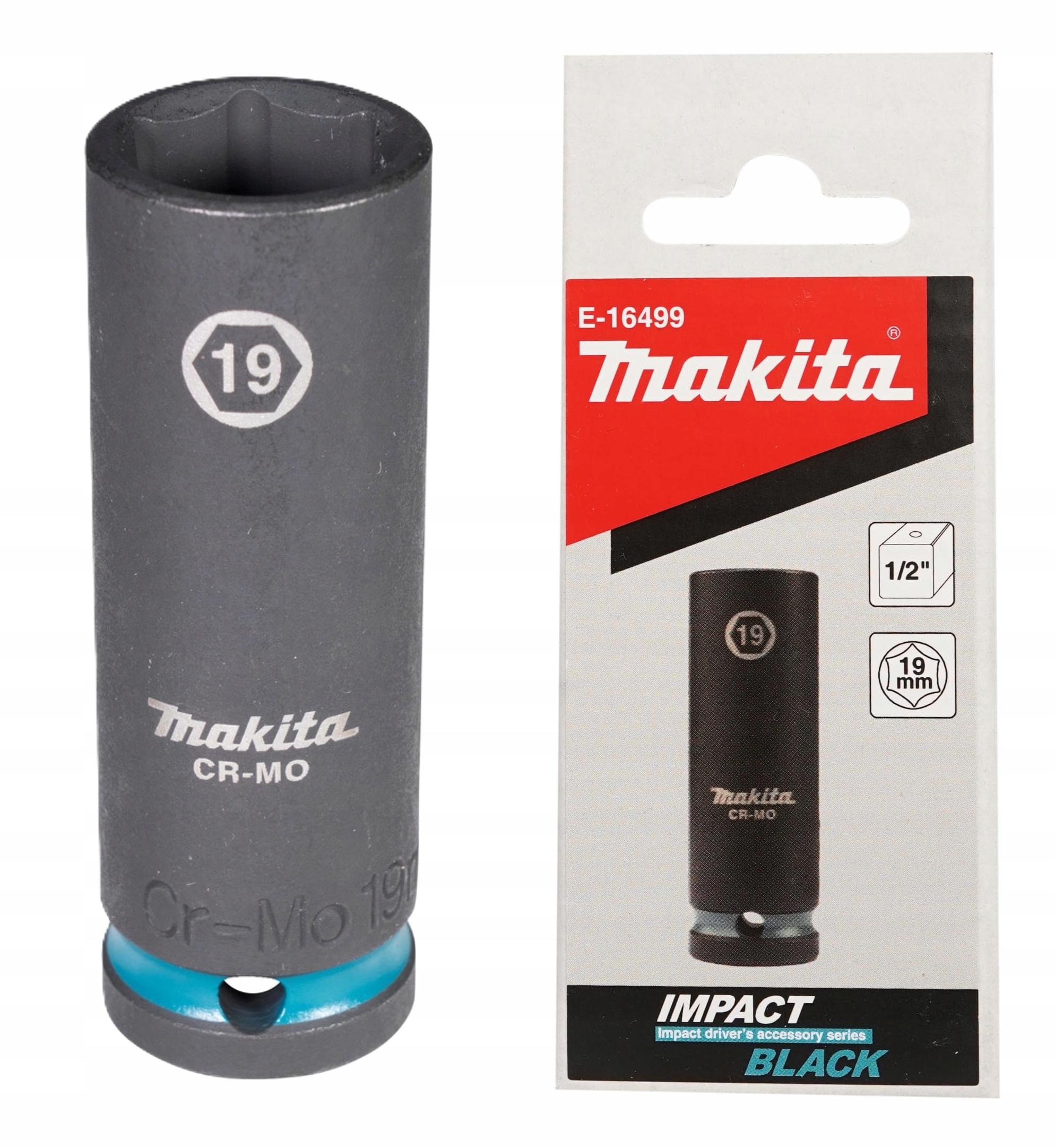 Makita E-16499 Nasadka Udarowa 1/2" SW19 długa Impact Black 19mm