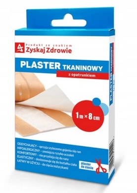 

Plaster Tkaninowy z opatrunkiem 1m x 8cm Do Cięcia