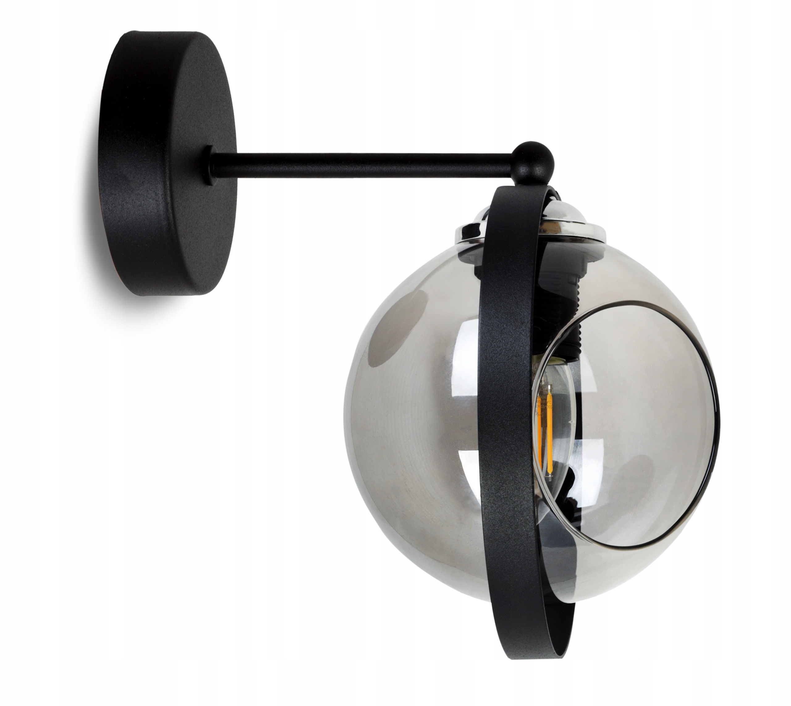 Moderní Skleněné Nástěnné Svítidlo Grafit Kroužek