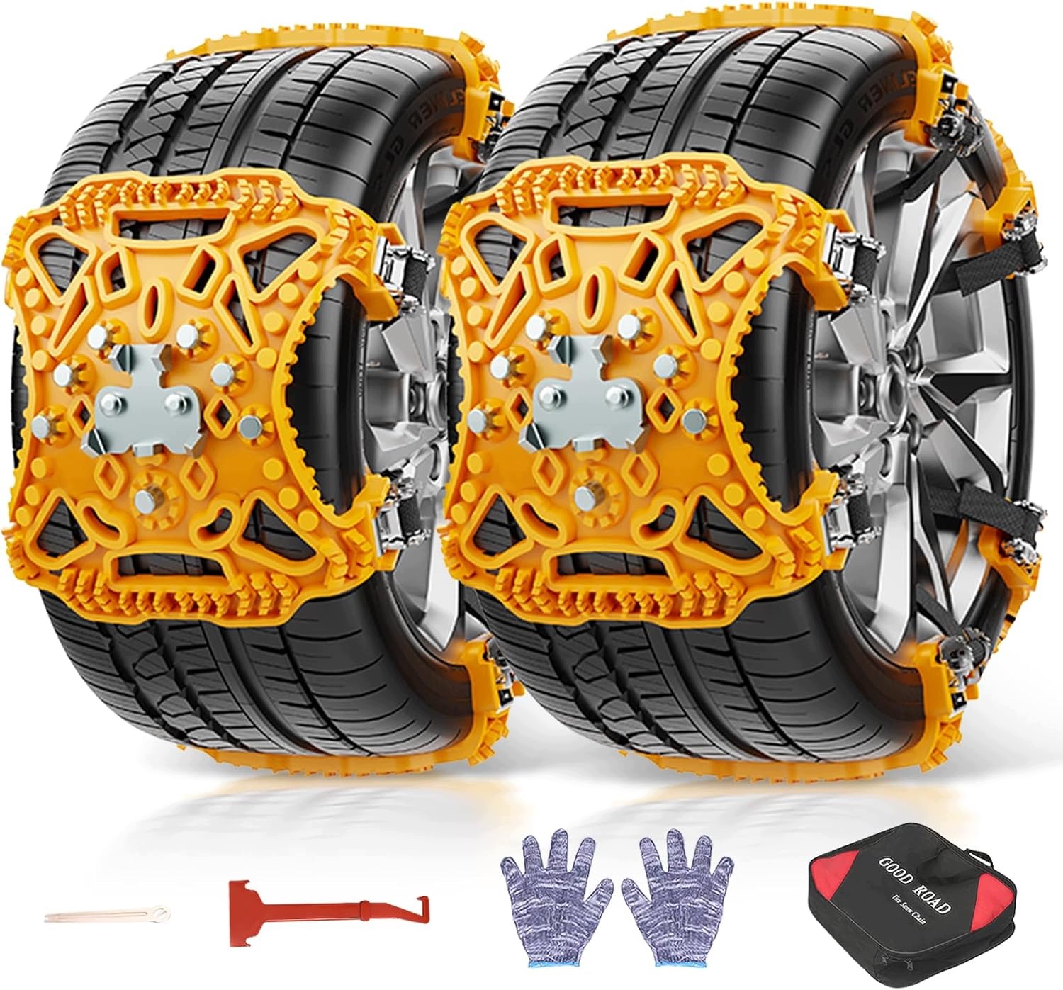 Univerzální sněhové řetězy 5ks žluté pro pneumatiky 165-265 mm Suv auto