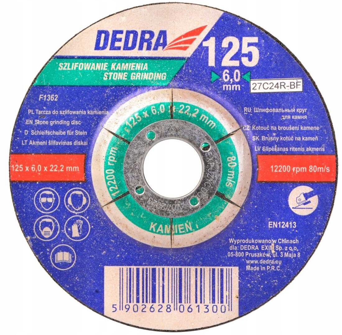 

Dedra Tarcza Do Szlifowania Kamienia 125x6x22,2MM