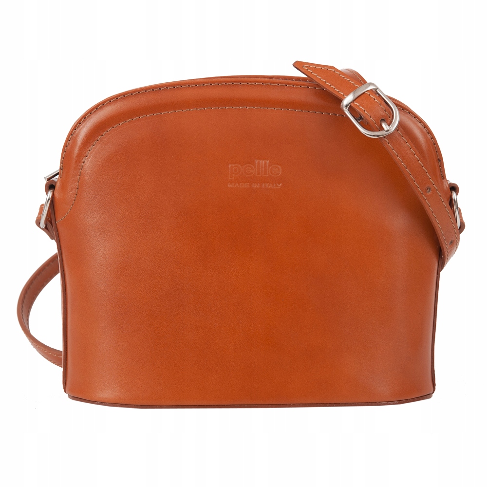 

Camel Ruda Skórzana Włoska Pelle Listonoszka Skóra