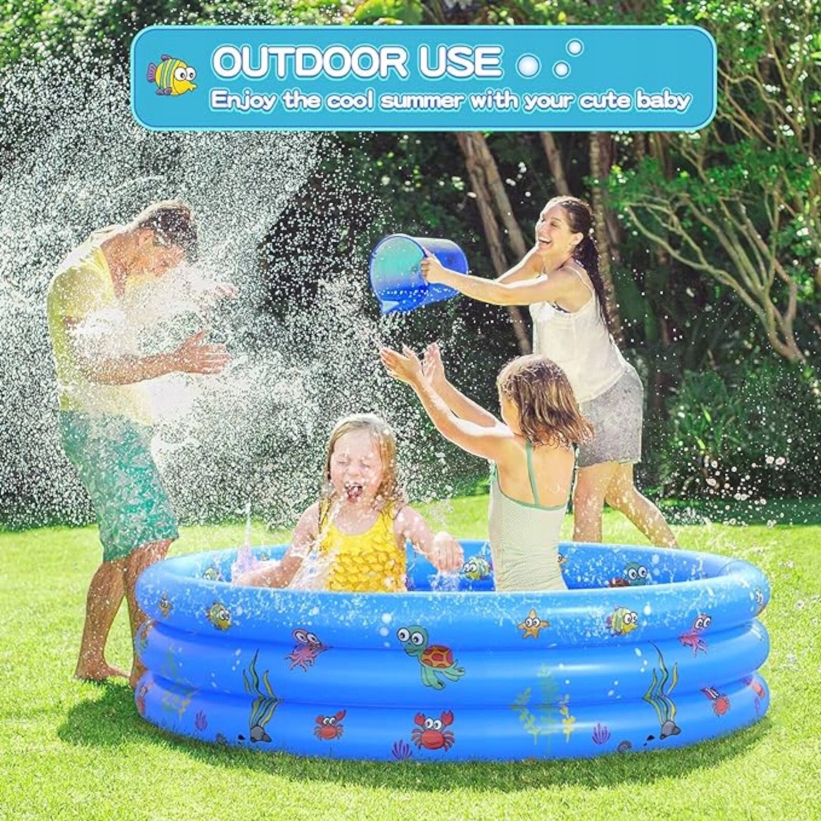 FELFÚJHATÓ GYERMEKMEDENCE KERTI MEDENCE KERTI KÁD STRAND XXL Márka Toys