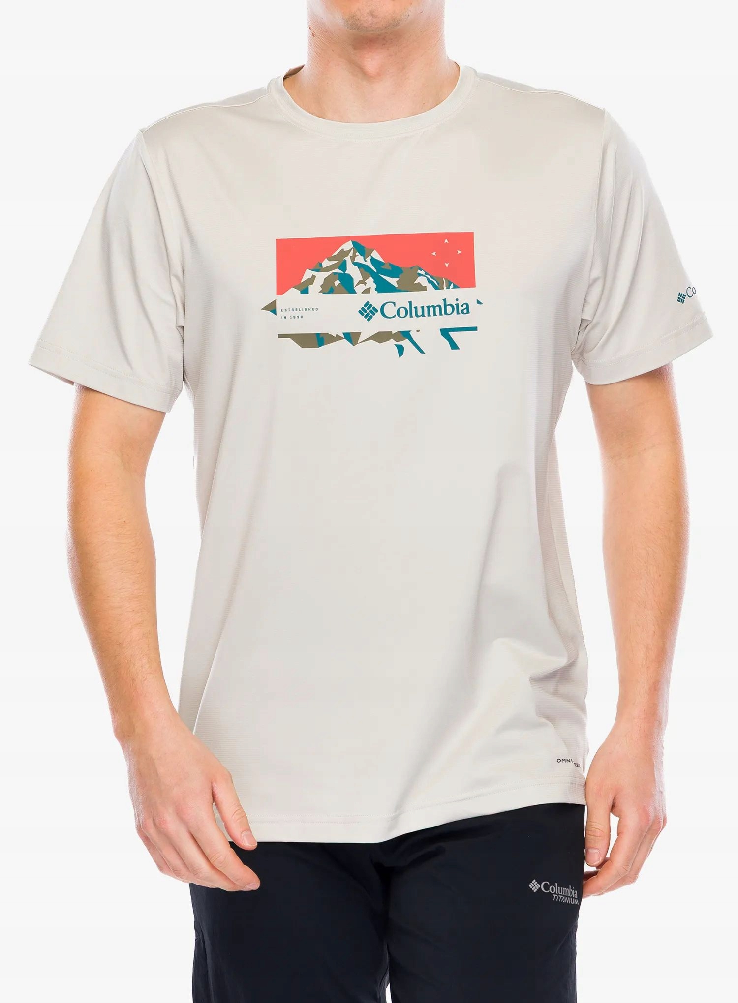 Rychleschnoucí tričko Columbia Ice Lake II S/s Tee dark stone/peak XL