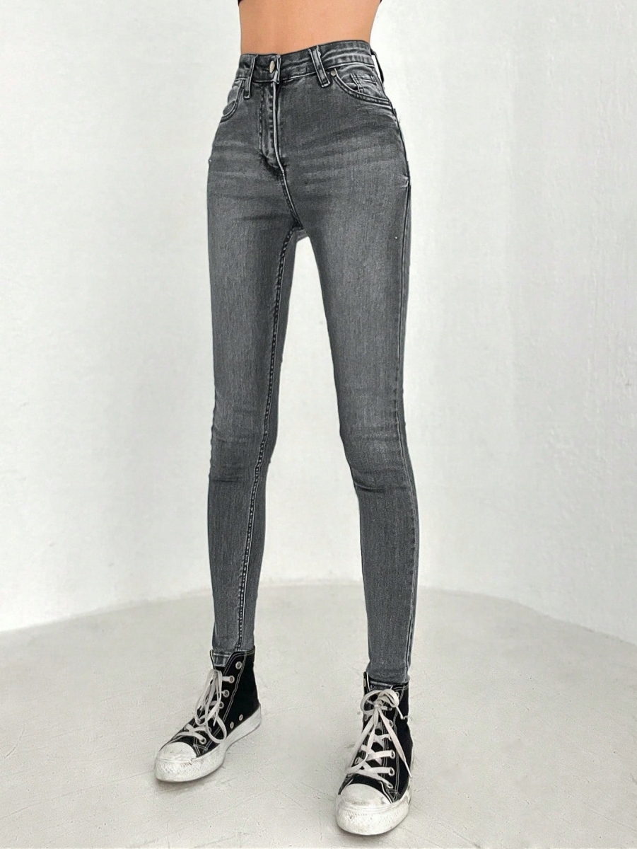 SHEIN SPODNIE DAMSKIE JEANSOWE CIEMNOSZARE W31 030 Rozmiar 31