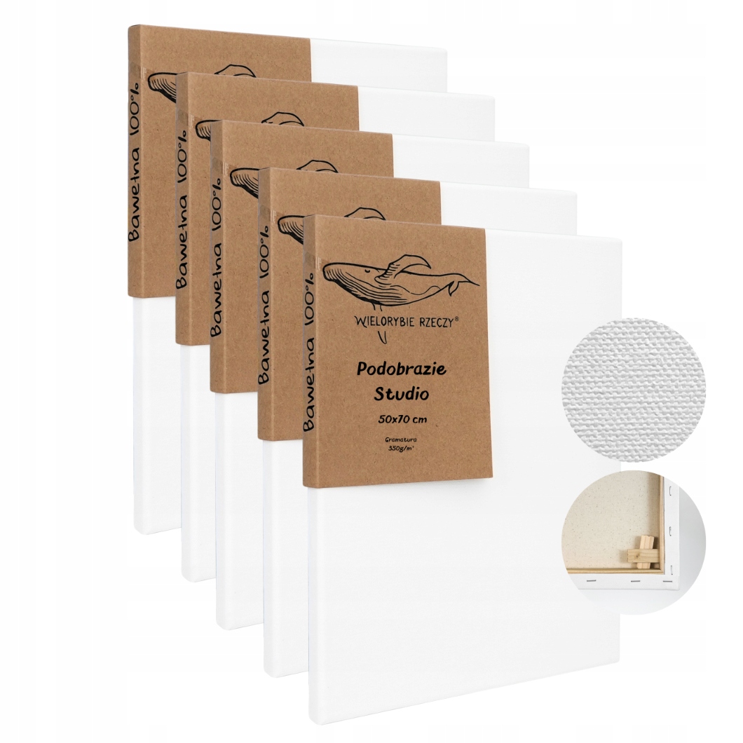 Malířské Plátno 50x70 Velké 5ks Malířské Plátno Pro Malování Blejtram 350g/m²