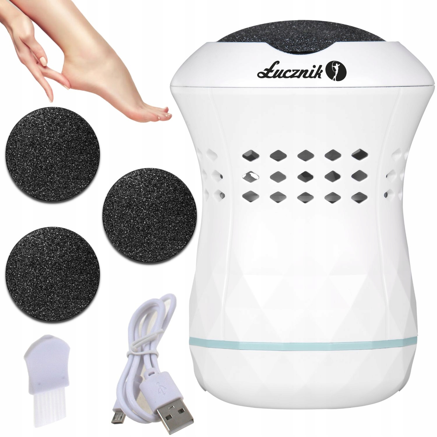 Elektryczny pilnik do stóp pięt frezarka na USB 2 prędkości AT-2020 4 dyski