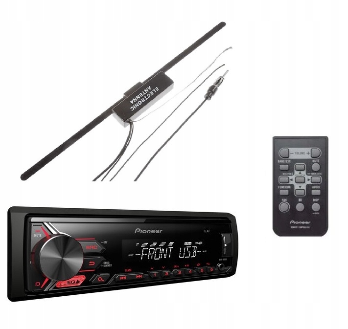 Pioneer MVH-181UB Autorádio Mosfet Aux Usb MP3 diaľkové ovládanie anténa