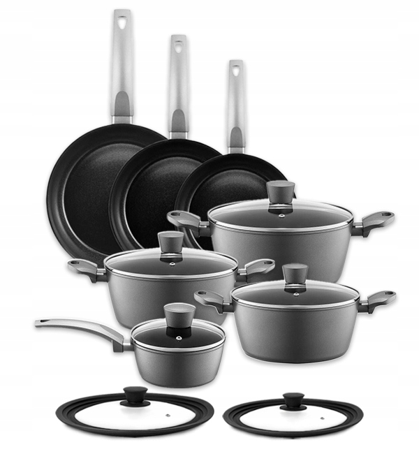 Ambition Verso Garnki Pokrywki 20,24,28 CM +rondel 16 CM +patelnie 20,24,28