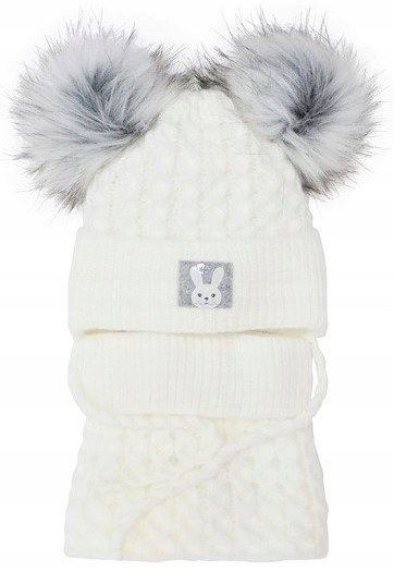 

Czapka Wiązana i Komin Komplet Zimowy 46-50cm 1-3L