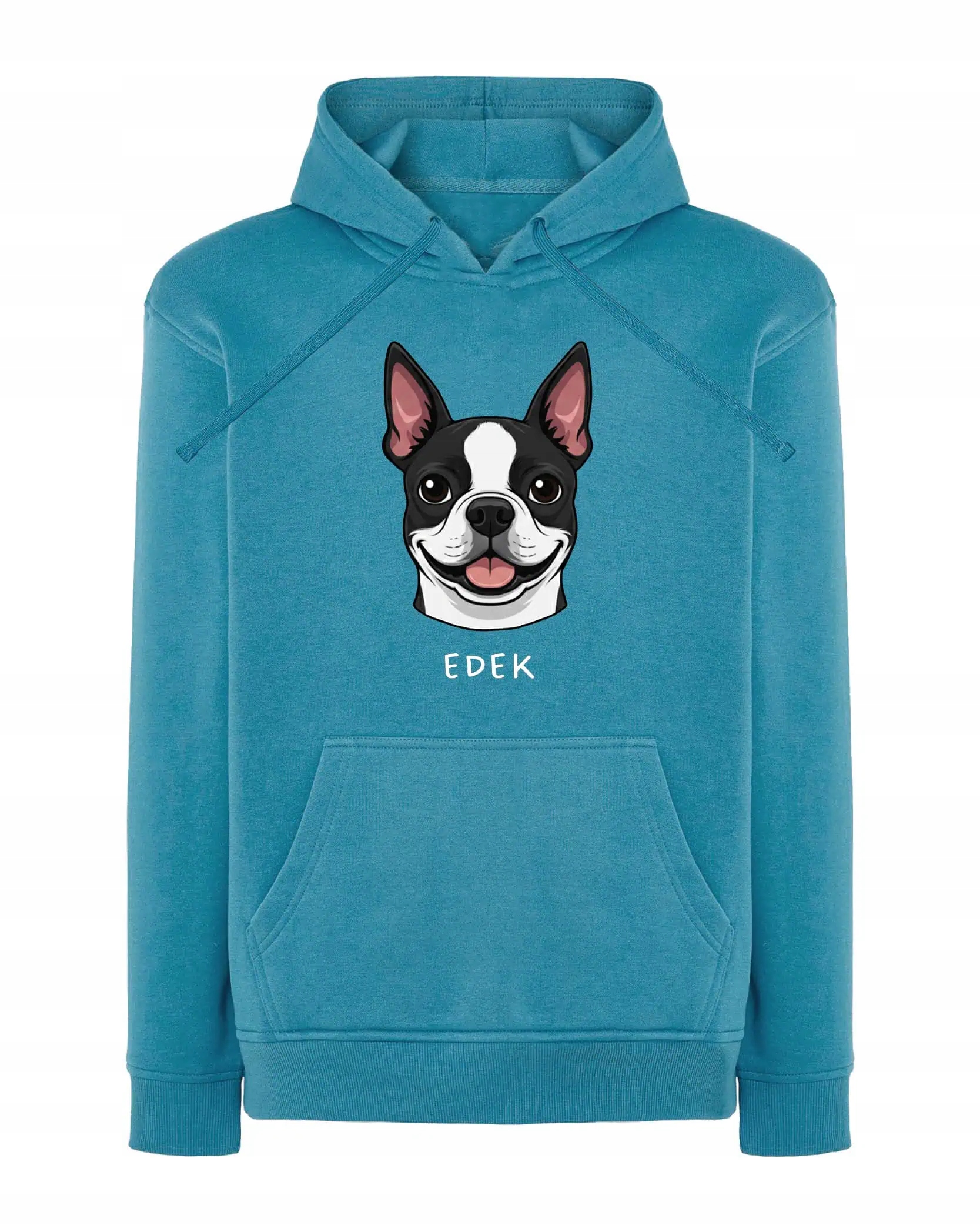 Mikina s kapucí Boston Terrier Personalizovaný pes Světle modrá XL