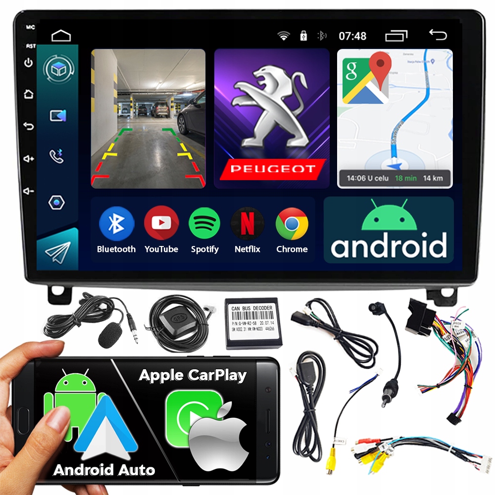 Autorádio 2DIN Ncs RS-305 Peugeot 407 2004-2011 Android Navigace