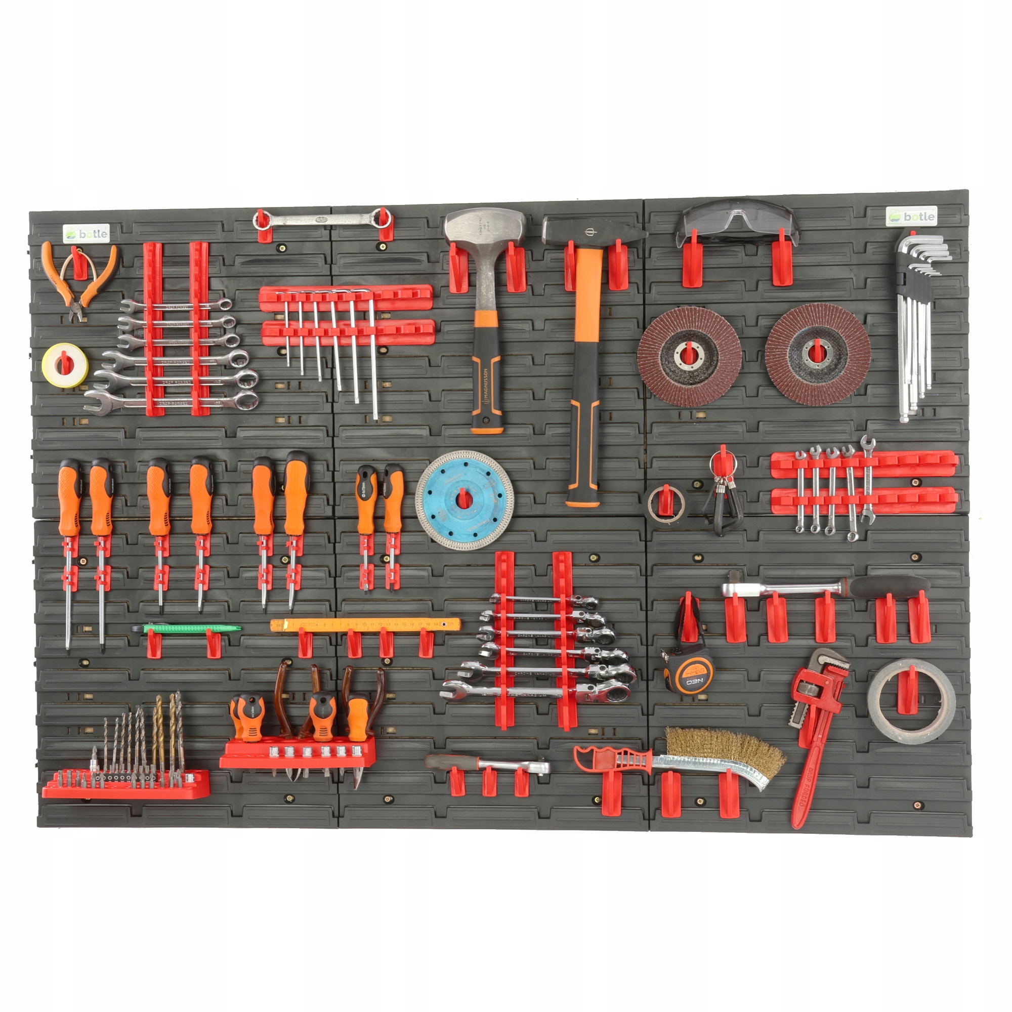 Tablica warsztatowa narzędziowa 116x78cm Uchwyty Kolor dominujący czerwony