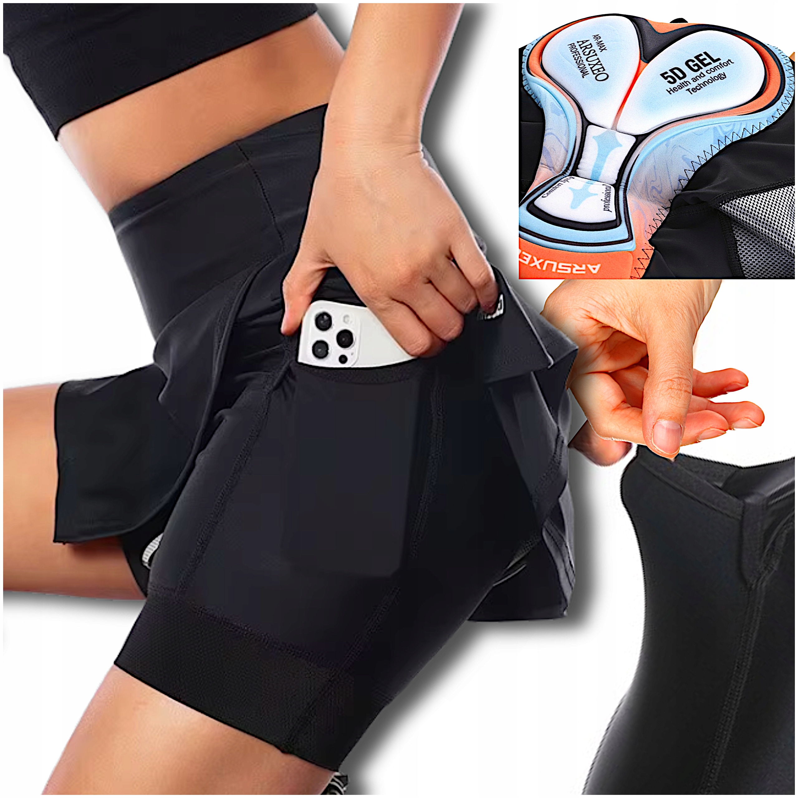 Dámská Sportovní Sukně Kraťasy S Gelovou Vložkou 5D M