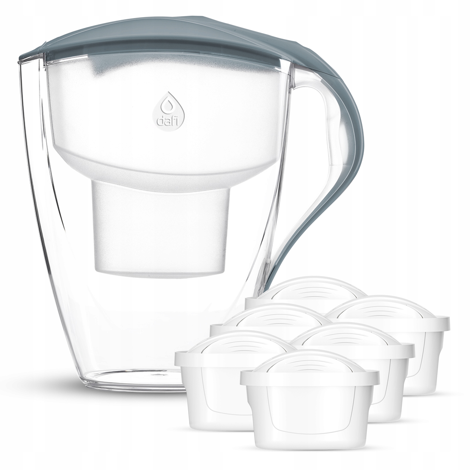 Zestaw dzbanek filtrujący Dafi Omega stalowy 4 l manualny 6 wkładów Unimax